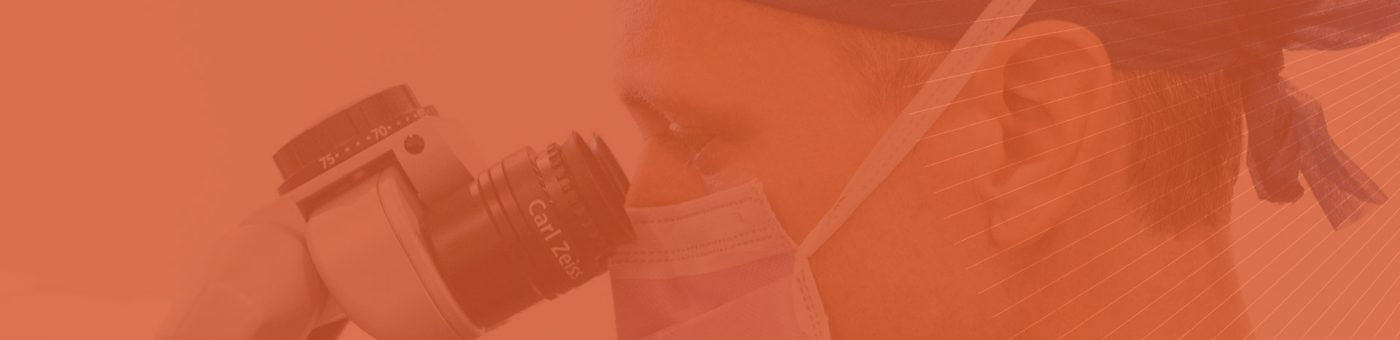 image of dr james genge in surgery with an orange hue over the top